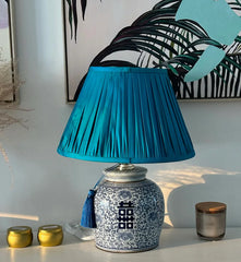 " Double Happiness " Ginger Jar Lamp Base in Imperial Blue - The Ginger Jar Lamp Co.