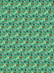 " HK Wildlife " Green / Pink Wrapping Paper