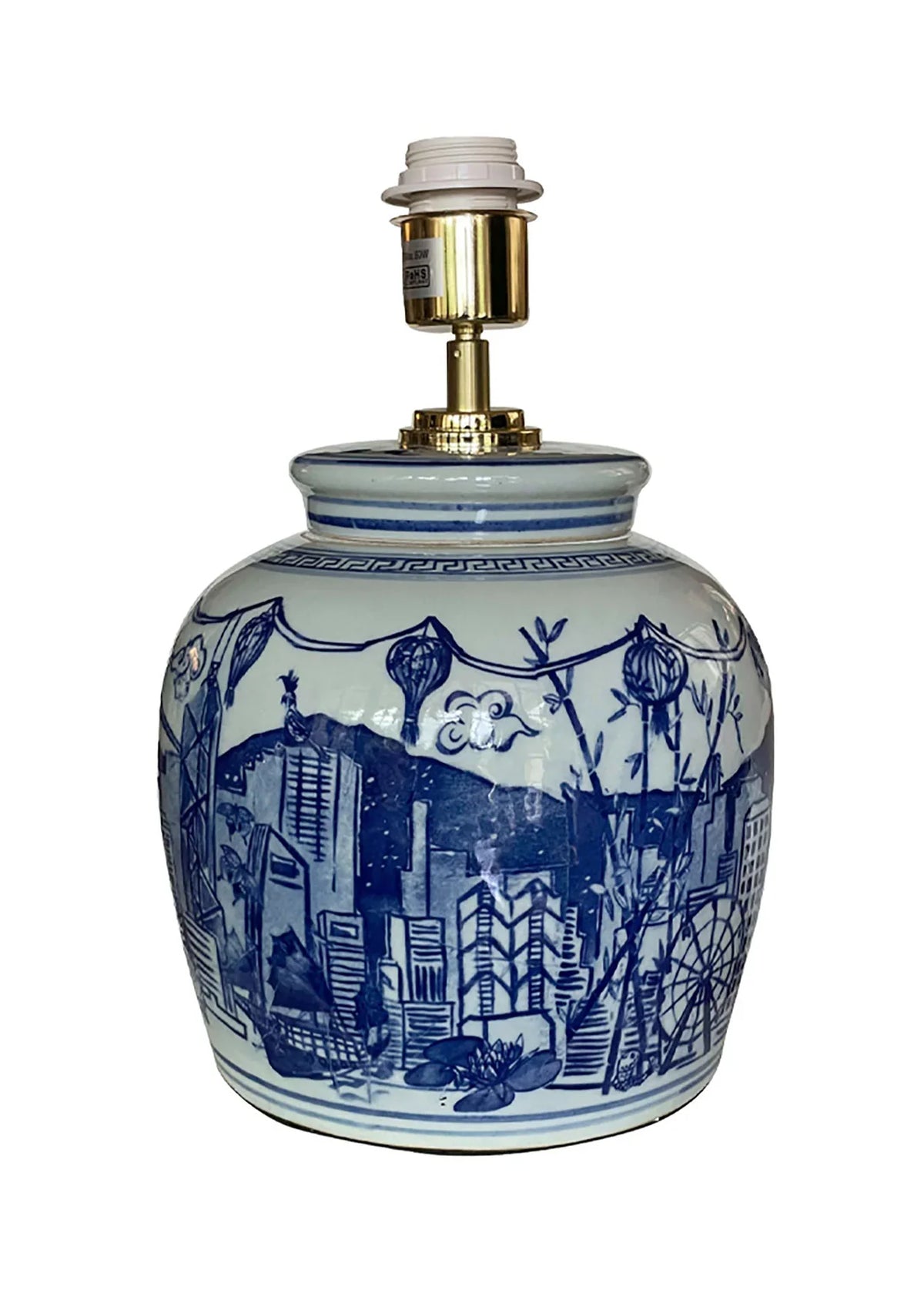 " Hong Kong Homage " Ginger Jar Lamp Base in Imperial Blue - The Ginger Jar Lamp Co.