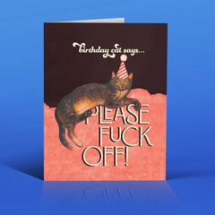 " Birthday Cat Says " Card