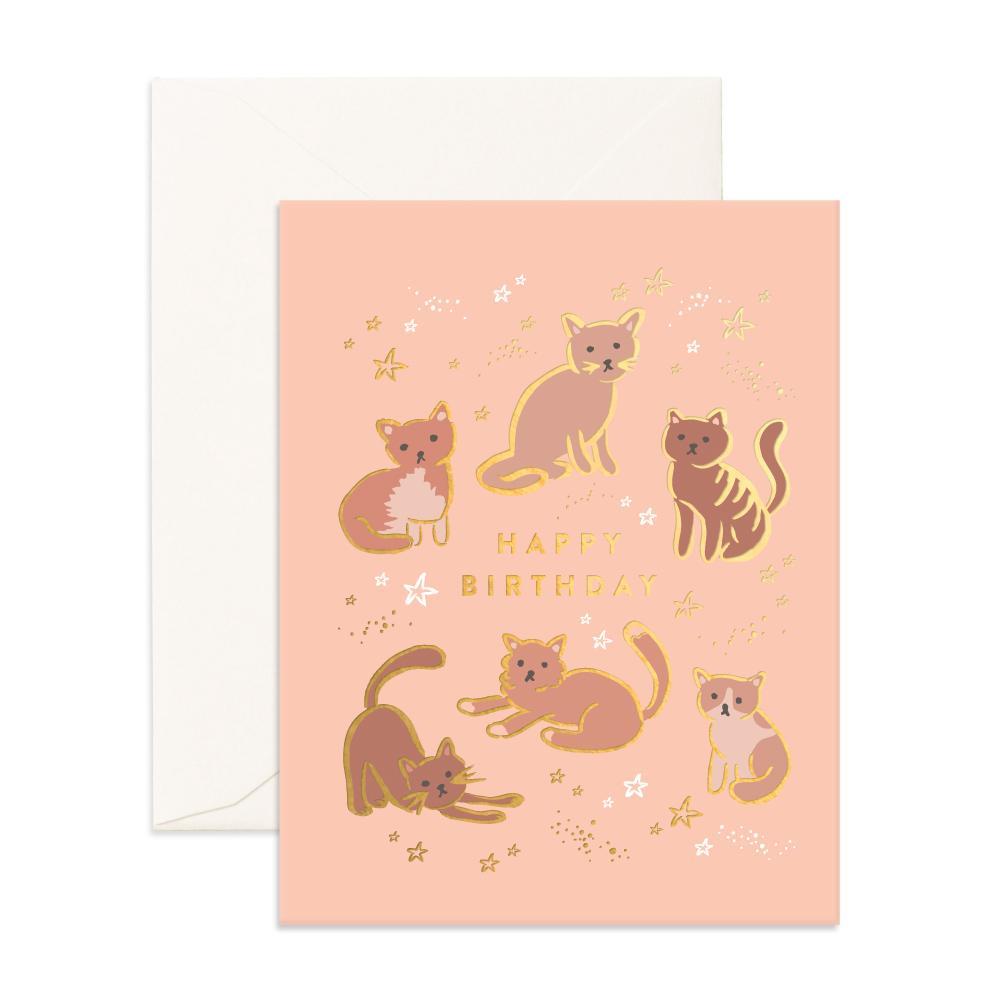 " Birthday Cats " Card