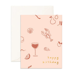 " Birthday Long Lunch " Greeting Card