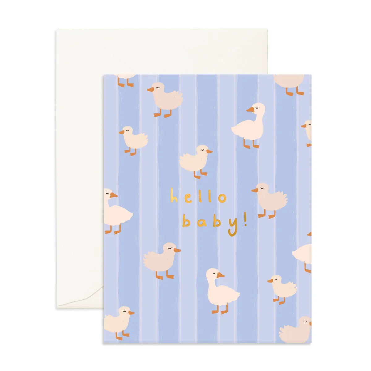 " Hello Baby Ducks Blue " Greeting Card