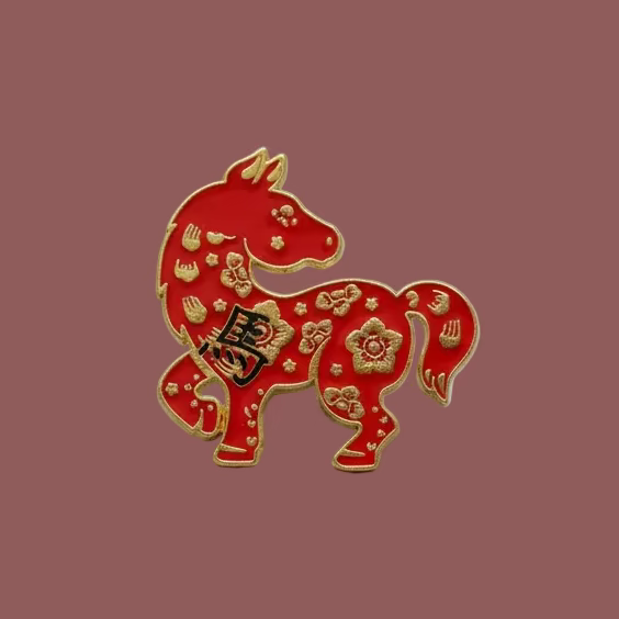 " Red Chinese Zodiac " T&B Enamel Pins