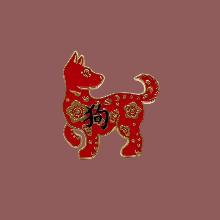" Red Chinese Zodiac " T&B Enamel Pins