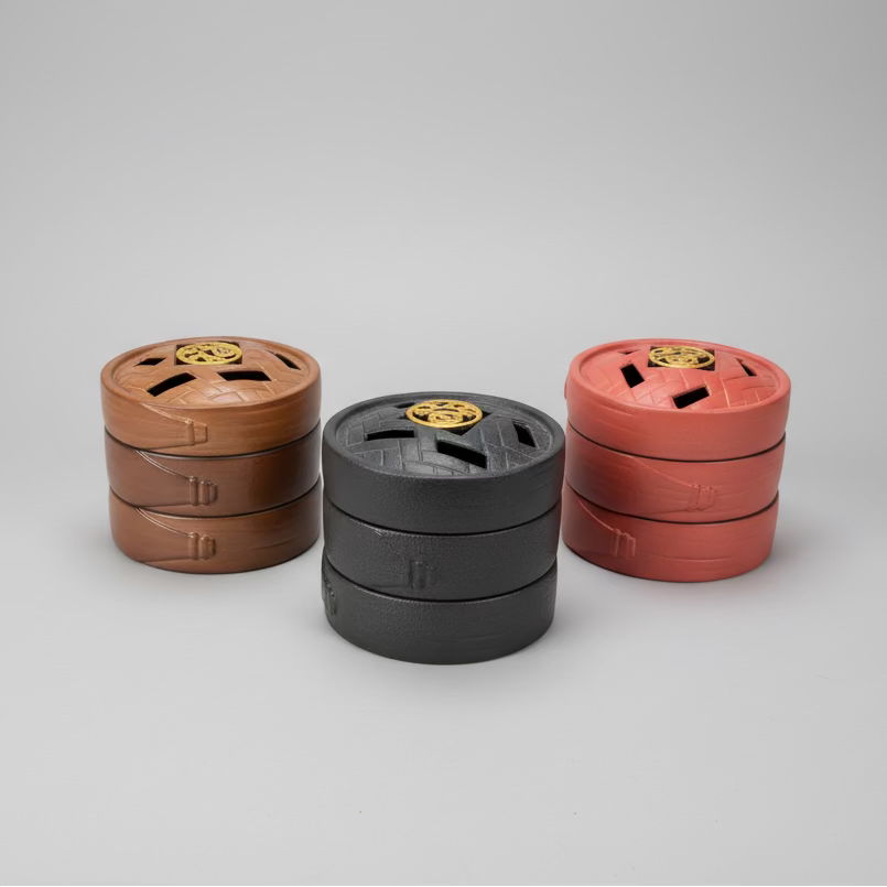 3-Tiered Ceramic Bamboo Steamer for Trinkets