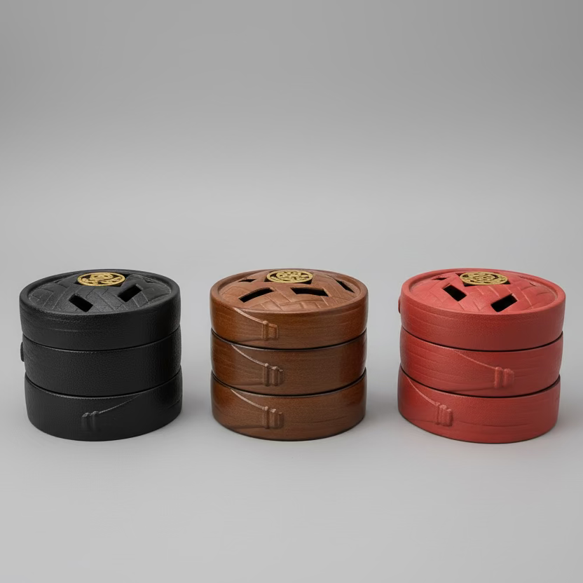 3-Tiered Ceramic Bamboo Steamer for Trinkets