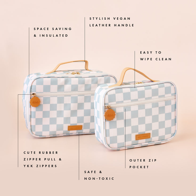 " Sage Check " Large Lunch Bag