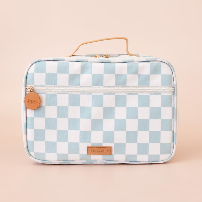 " Sage Check " Large Lunch Bag