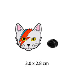 " White Cat " Enamel Pins