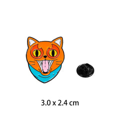 " Orange Cat " Enamel Pins