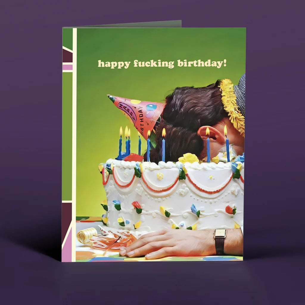 " CakeFace Man " Birthday Card