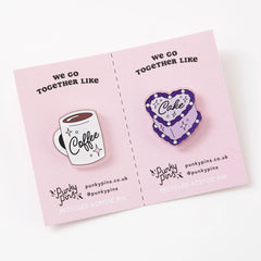 " Coffee & Cake " Acrylic Pin Pair