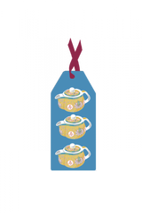 " Blue Teapot " Gift Tag
